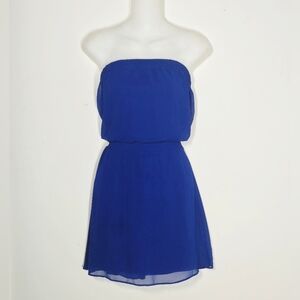 Express Royal Blue Strapless Dress